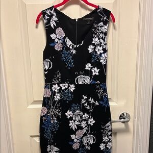 Banana Republic Black and Blue Floral Midi Dress